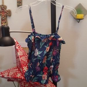 Tropical ruffle crop top